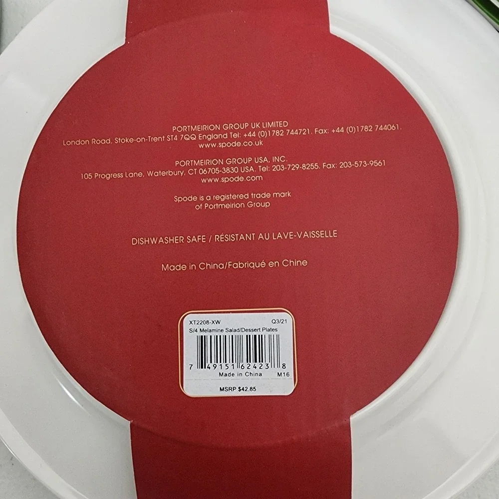 Spode Christmas Tree Melamine Dinner & Salad Plates Serving Tray Set of 12 New
